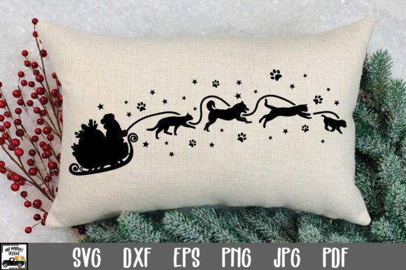 Christmas Dog and Cat Sleigh SVG File