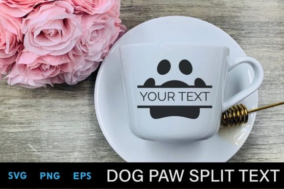 Dog Paw Split Text Svg