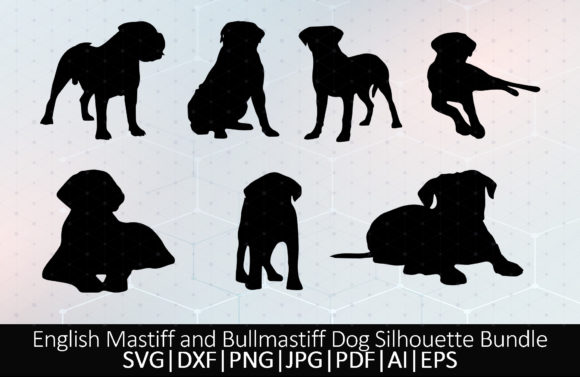 Mastiff Dog Silhouette Bundle