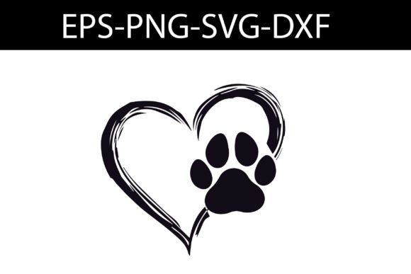 Paw Print Heart SVG: Cat & Dog Paw Heart Design