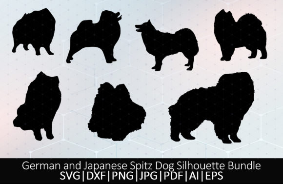 Spitz Dog Silhouette Bundle